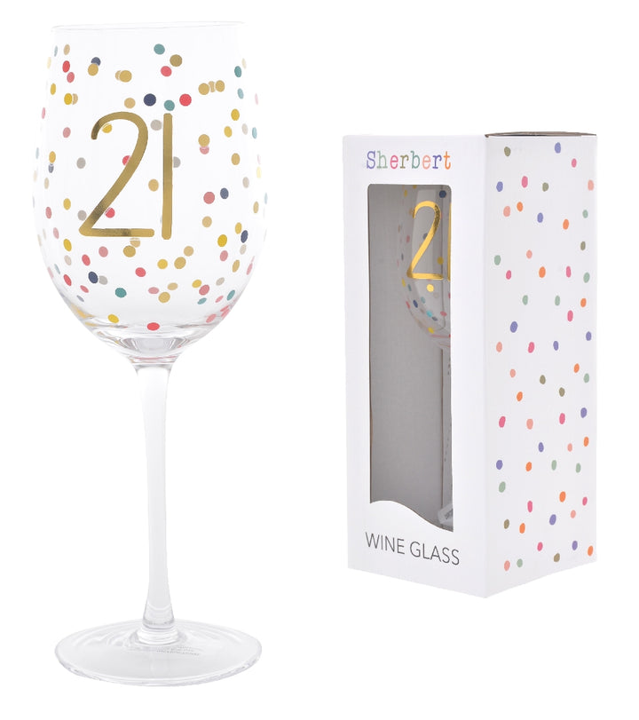 Gibson Dotty Wine Glass -21st