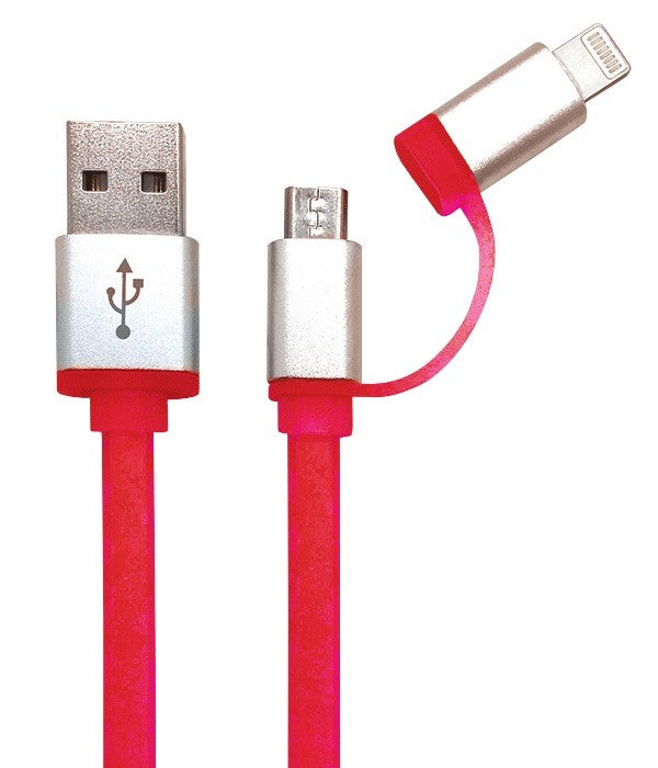 iGear CABLE CHARGE/SYNC 2 IN 1 RETRACTABLE RED