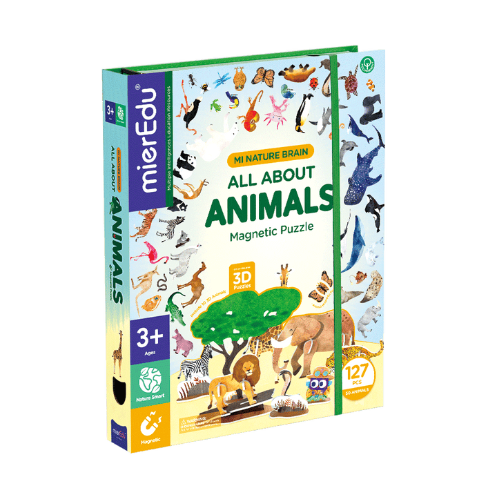 MierEdu Large Magnetic Puzzle - All About Animals